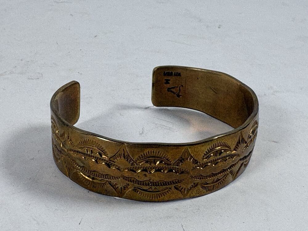 Vintage 12K GF Gold Filled Cuff Bracelet Engraved Possibly Eddie Cunningham